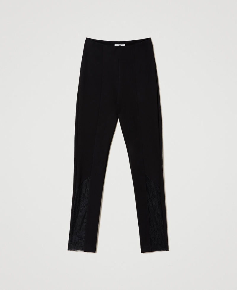 Leggings with lace inserts