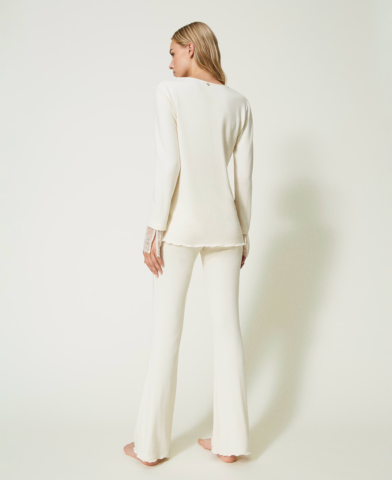 Pigiama Donna Due Pezzi In Cotone 100% – Top A Righe E Pantaloni A Pois – Taglie Forti Disponibili