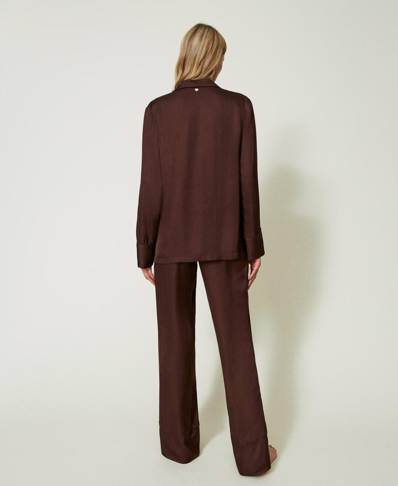 Mannish satin pyjamas with piping