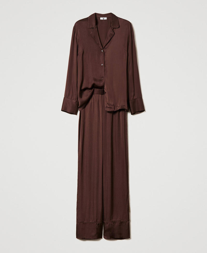 Mannish satin pyjamas with piping