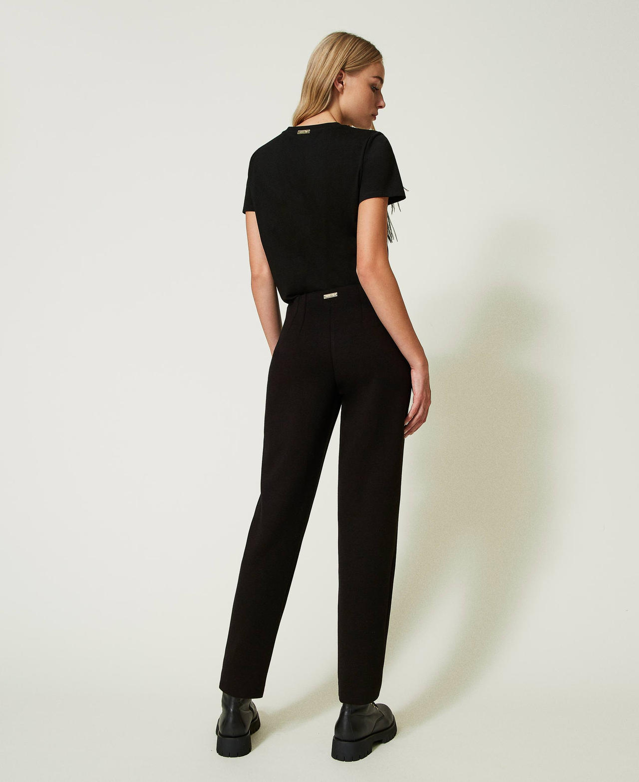 Pantaloni a sigaretta in tessuto scuba