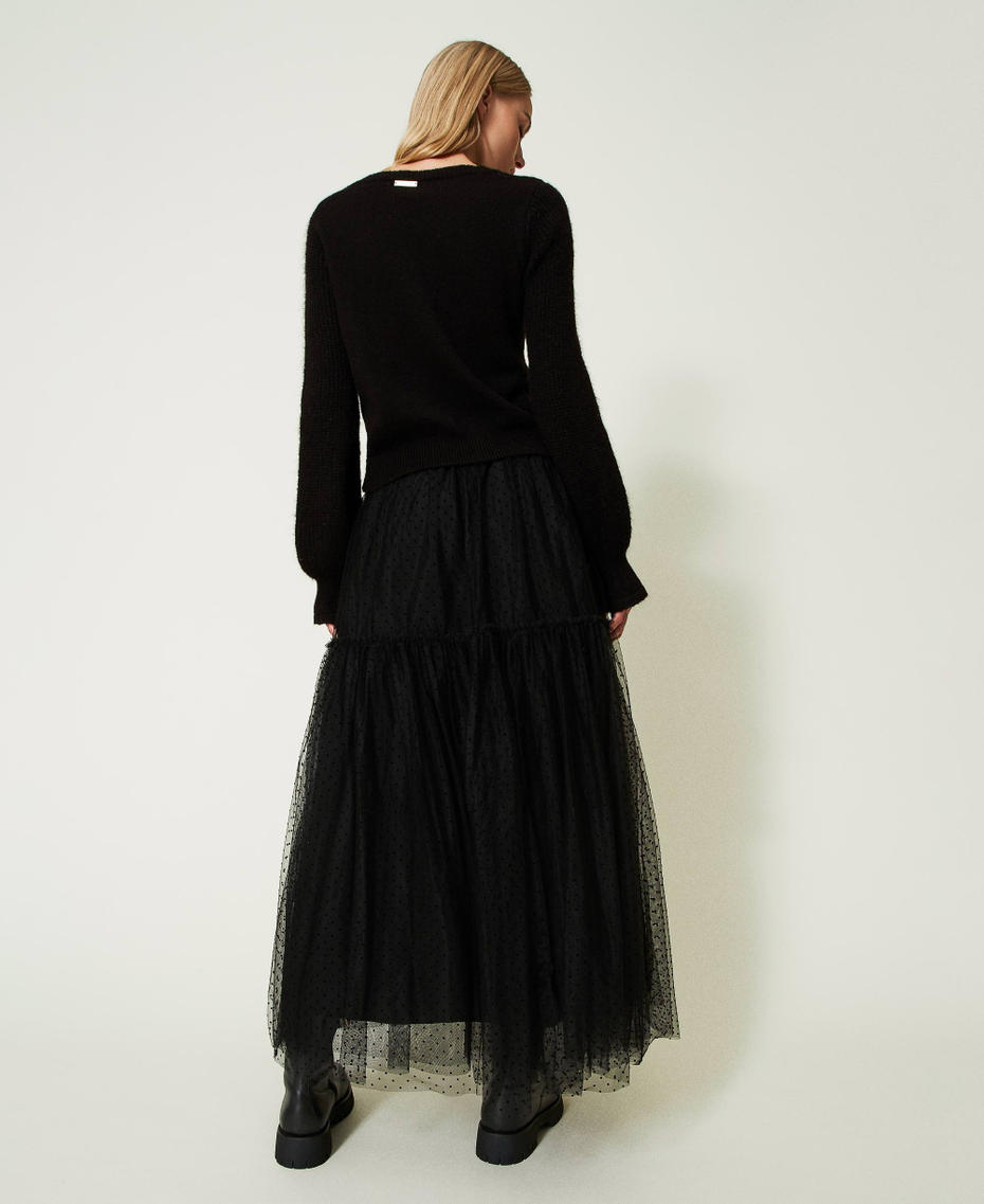 MORGAN Body Lungo In Plumetis Nero, Taglia XS Donna, Tessuto Leggero E Chic, Perfetto Per Serate Speciali - 3