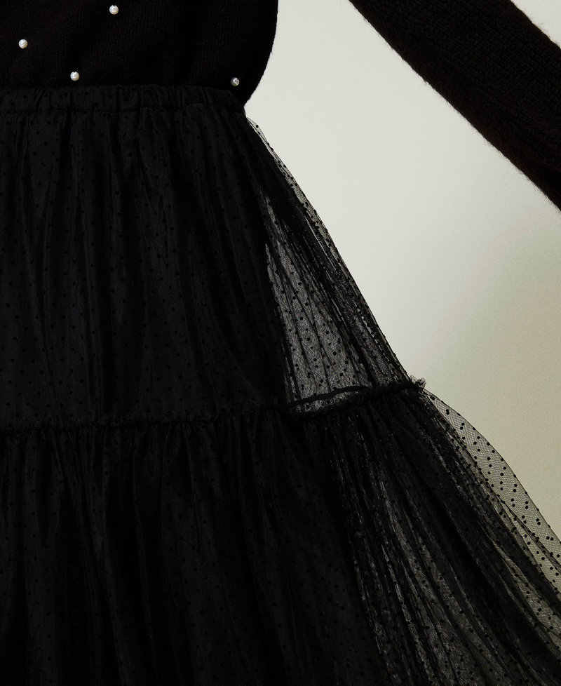 Длинная юбка из тюля плюмети Черный женщина 232LL2HLL-04