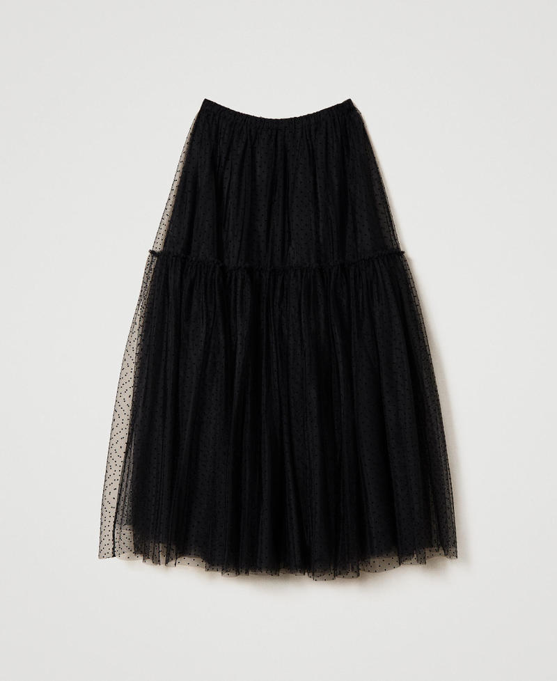 Plumetis tulle long skirt