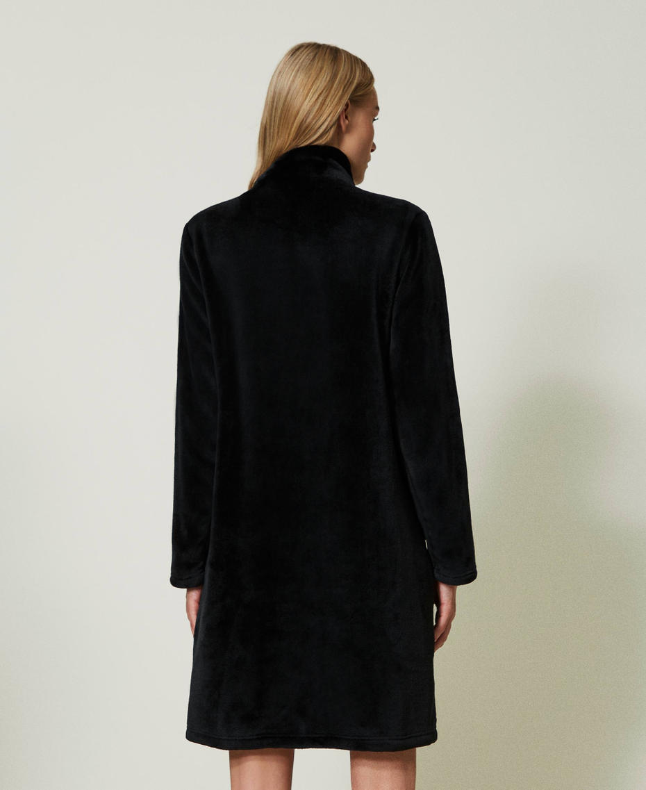 Robe de chambre en fausse fourrure avec fermeture éclair