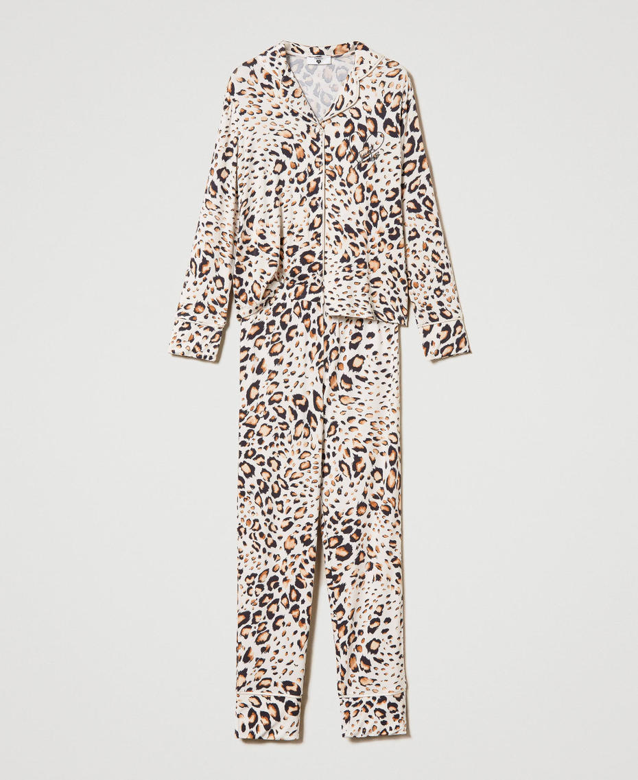 Pyjama mit Animalprint Print Leo Perlmutt Frau 232LL2NSS-0S