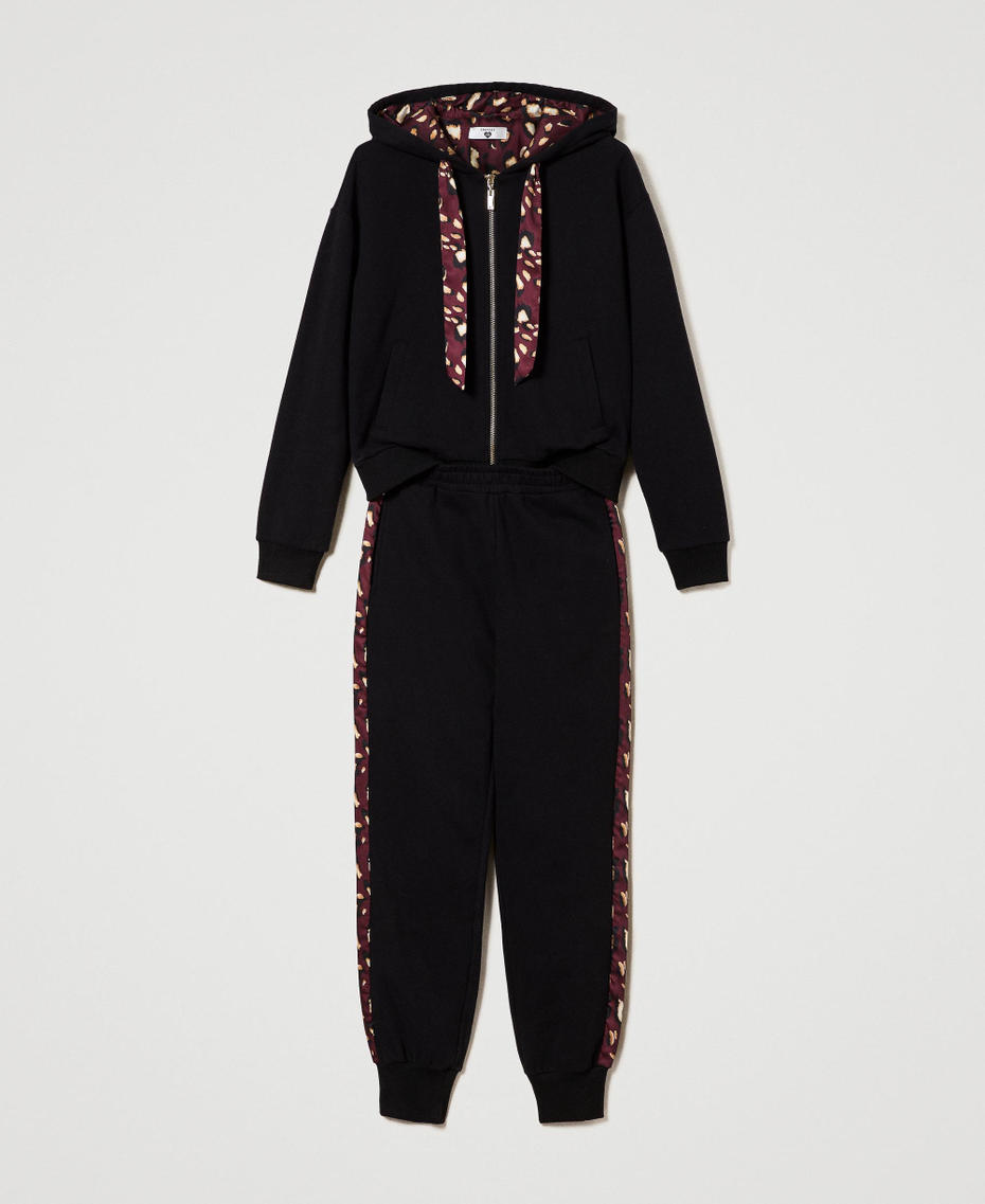 Hoodie and joggers with animal print details