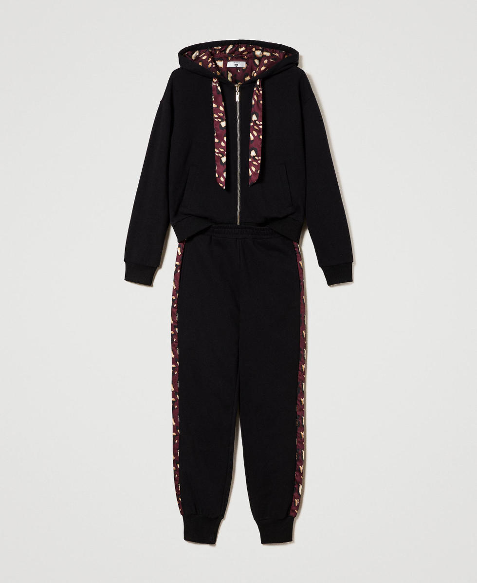 Felpa e joggers con dettagli animalier Donna Nero TWINSET Milano