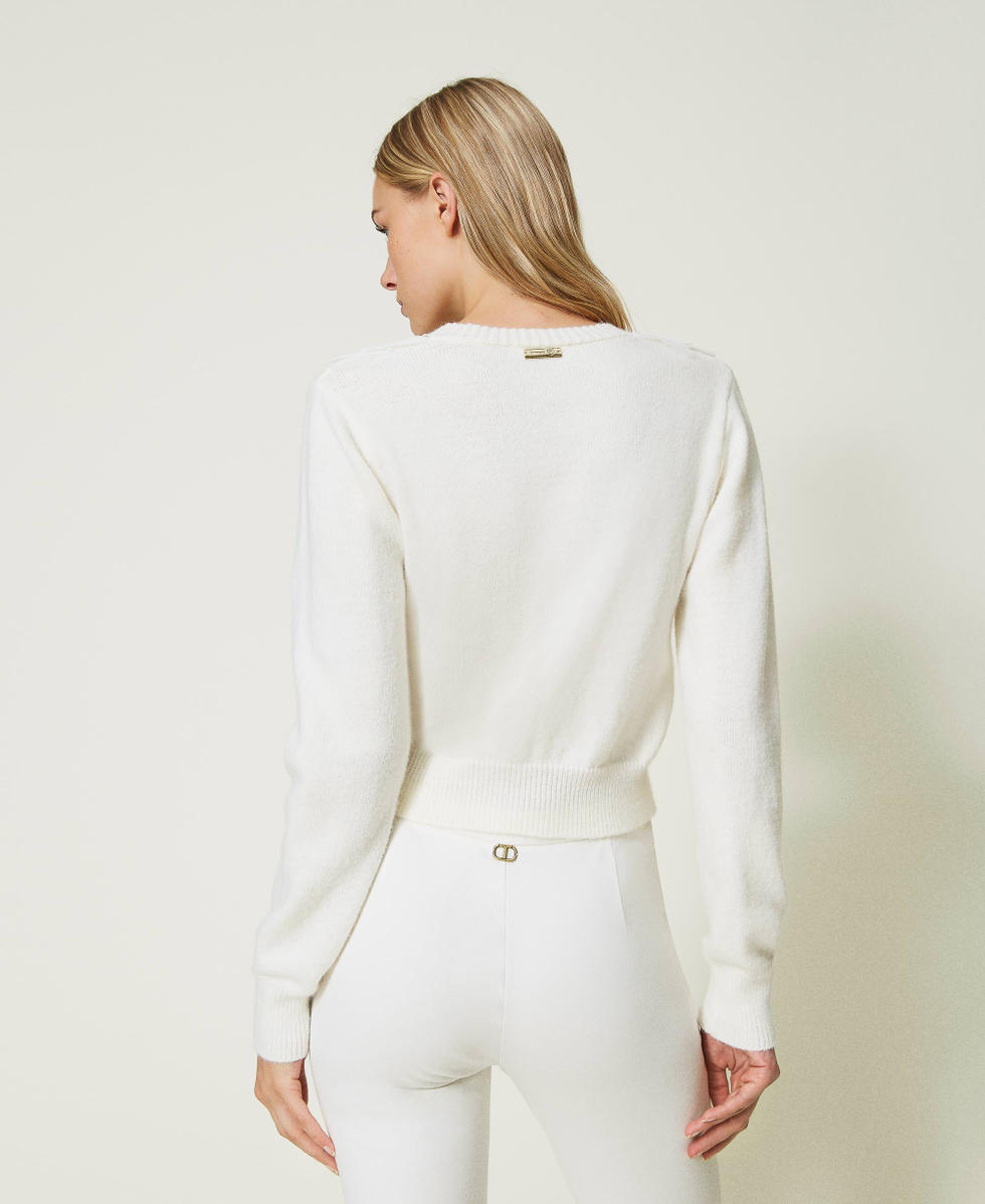 Cardigan con inserti in tulle