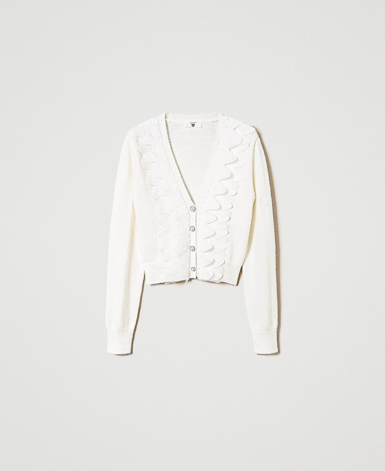 Cardigan with tulle inserts Mother Of Pearl Woman 232LL3C00_00059_0S