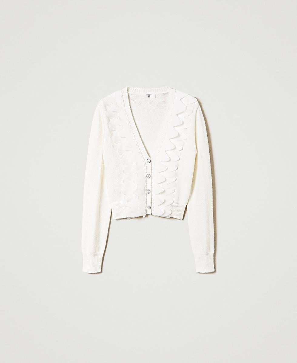 Cardigan con inserti in tulle