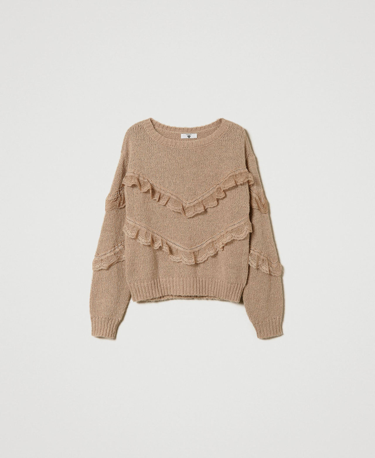 Maglia con volant in pizzo