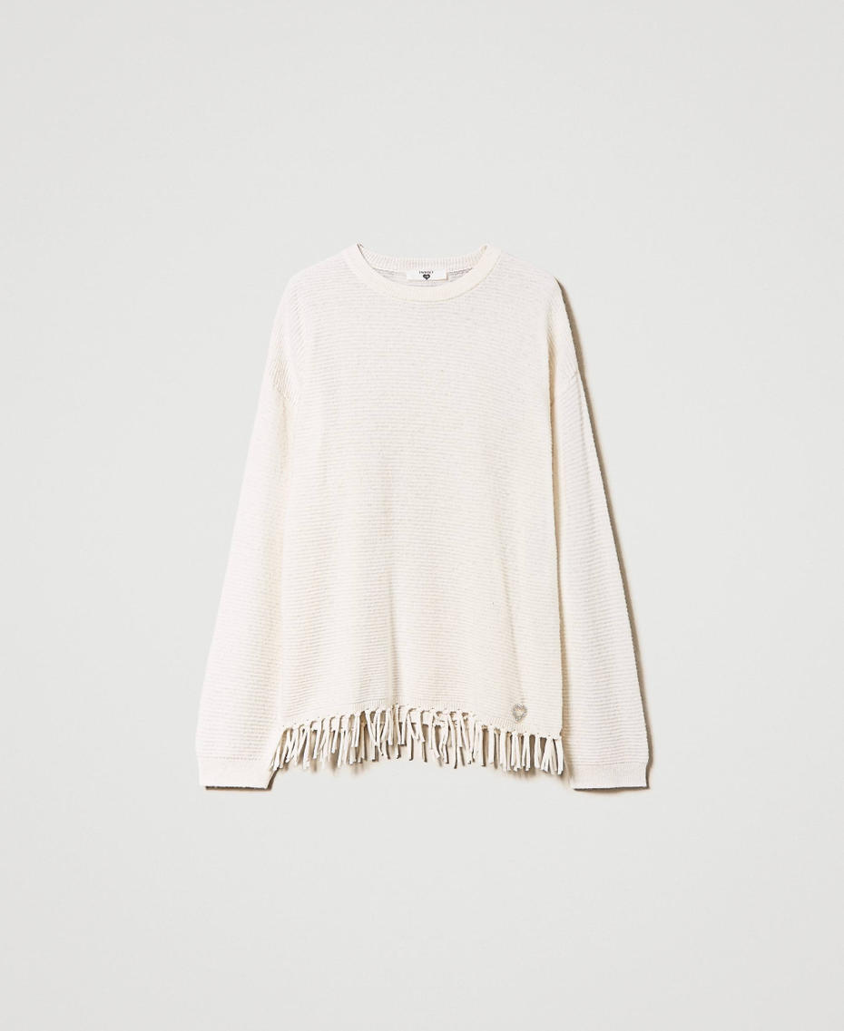 Wool jumper with fringes
