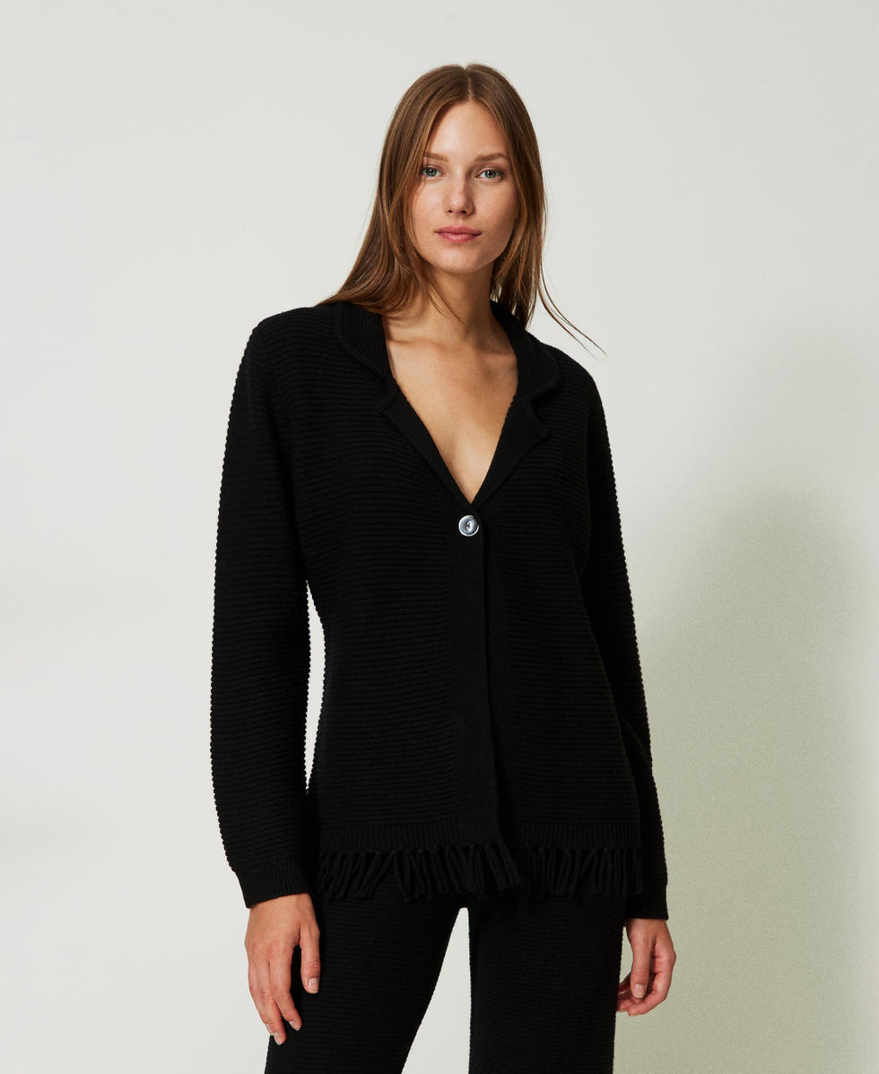 Cardigan nero lana hotsell