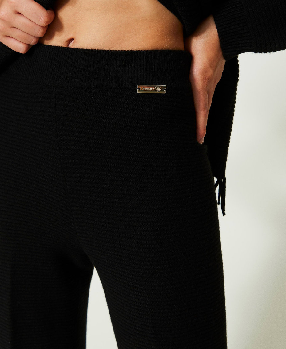Wool trousers with fringes Black Woman 232LL3ECC_00006_04