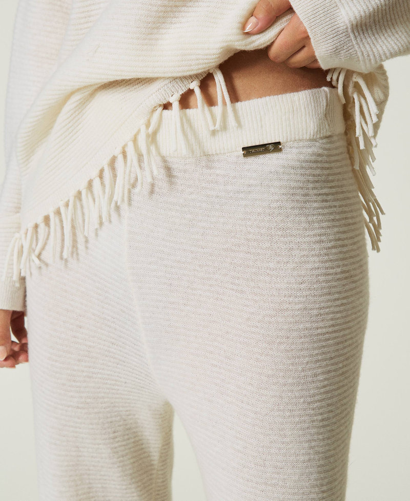Wool trousers with fringes