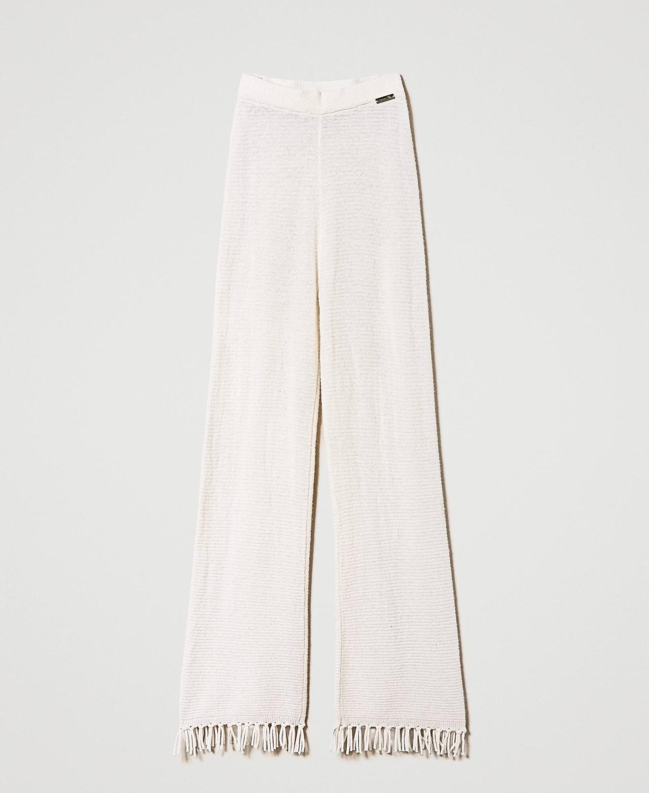 Wool trousers with fringes