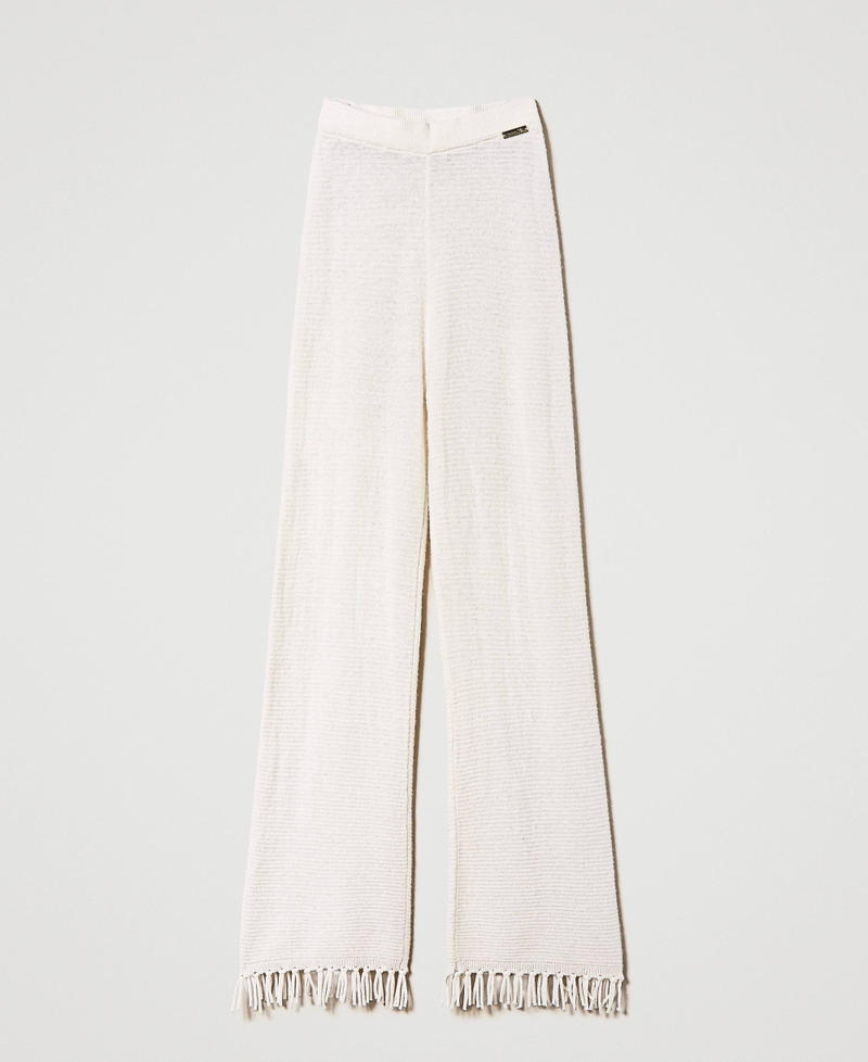 Wool trousers with fringes