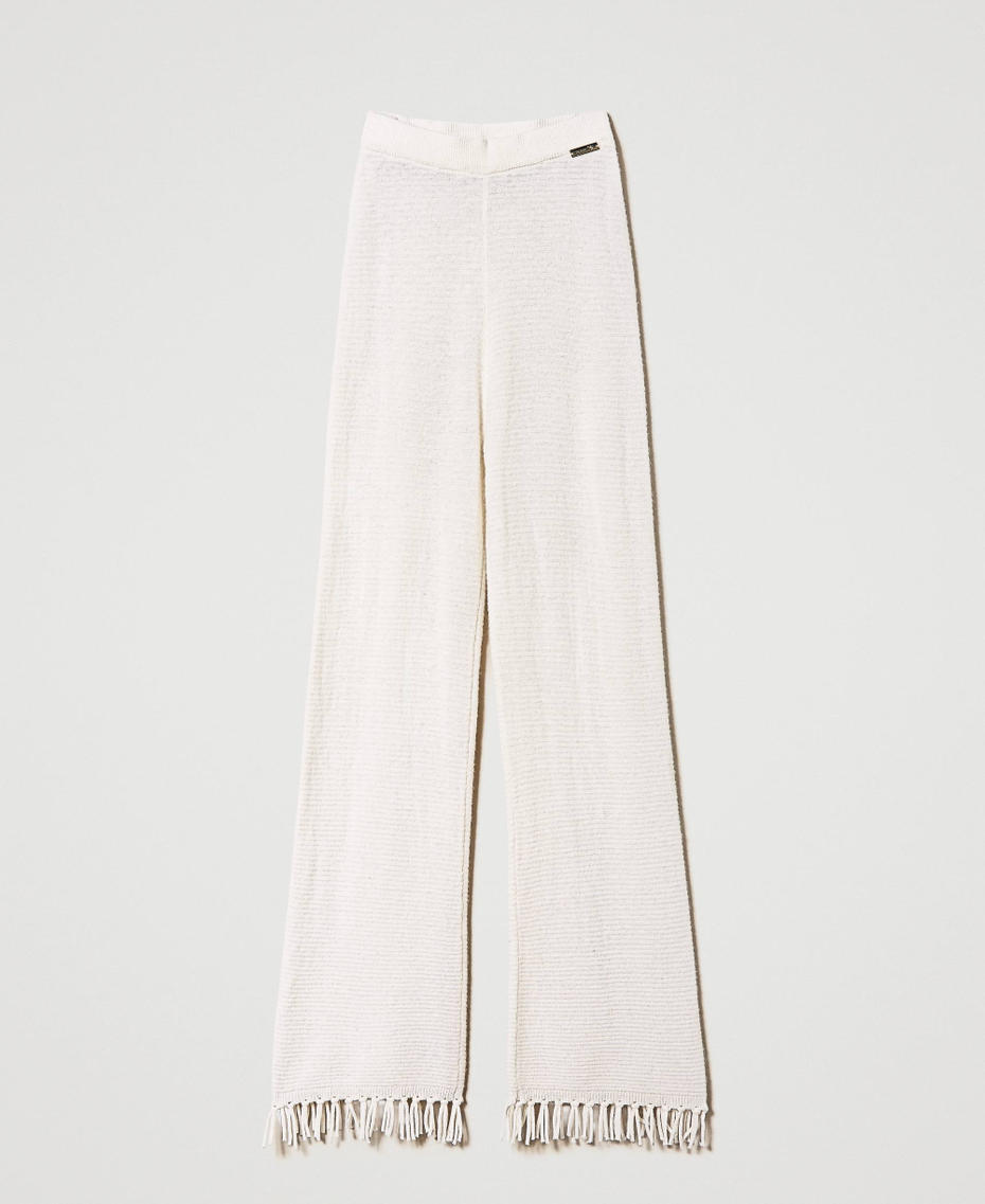 Wool trousers with fringes Mother Of Pearl Woman 232LL3ECC_00059_S0