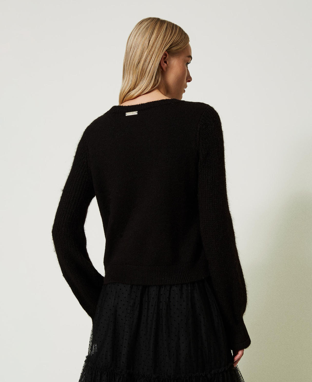 Wool blend jumper with pearls