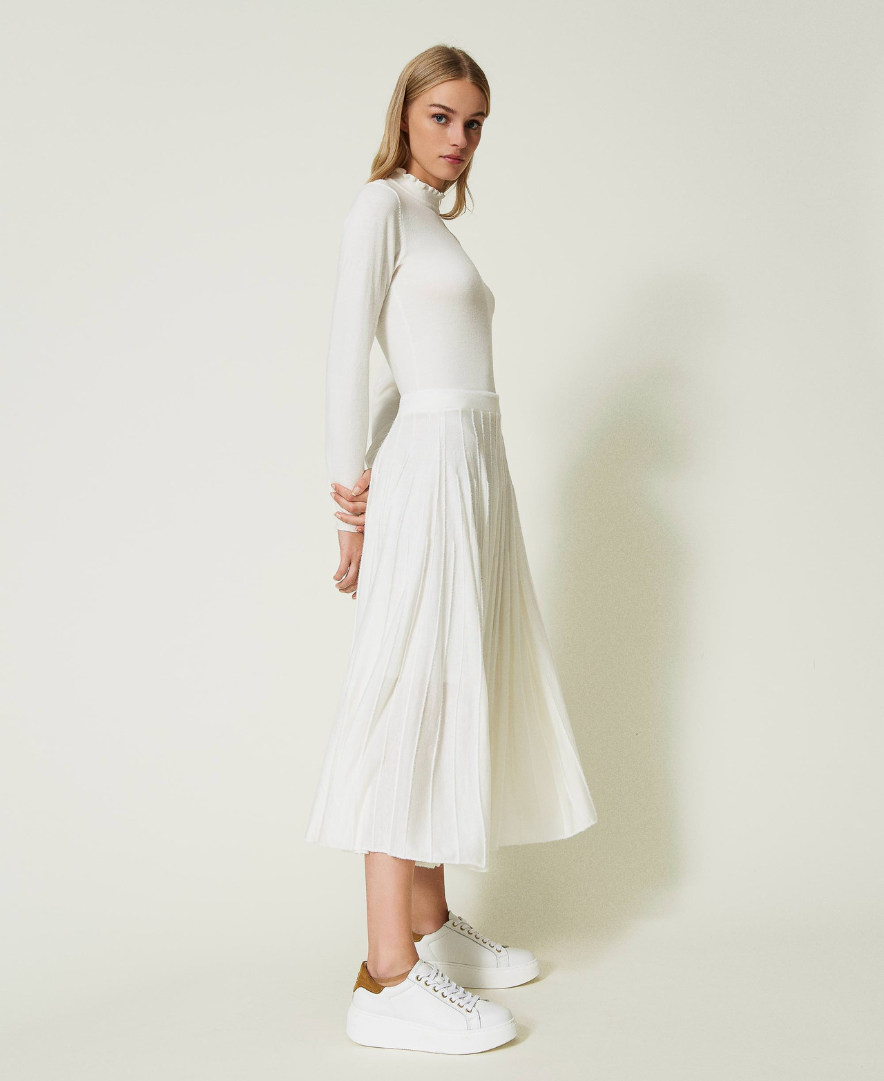 Gonna Maxi Malito Con Cintura - Taglia Unica 40-46, Cotone/Elastan, Lunghezza 88 Cm - Foto 6