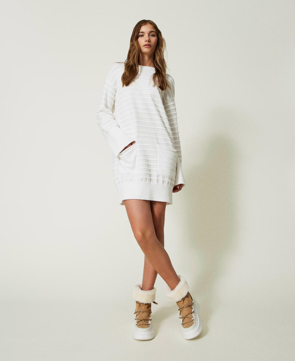 Abito in maglia bianco on sale