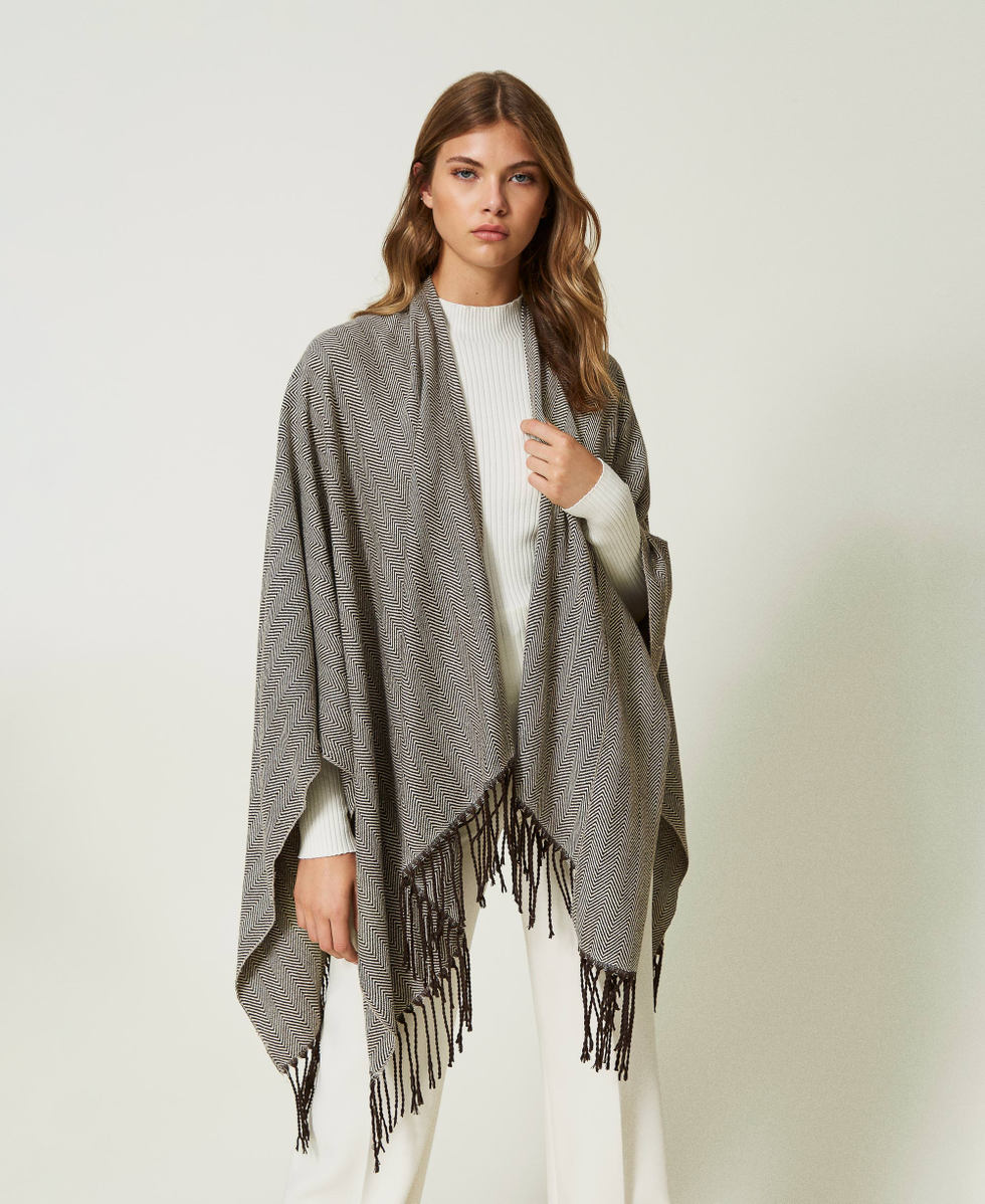 Poncho marron femme shop