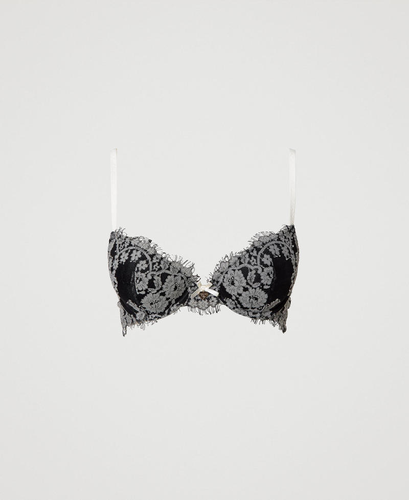 Reggiseno push-up in pizzo bicolore