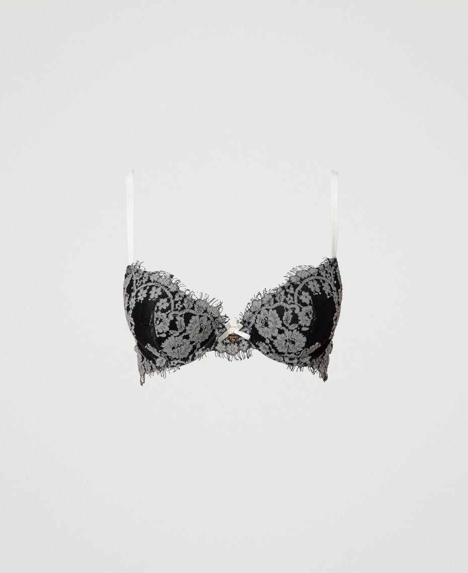Reggiseno push-up in pizzo bicolore