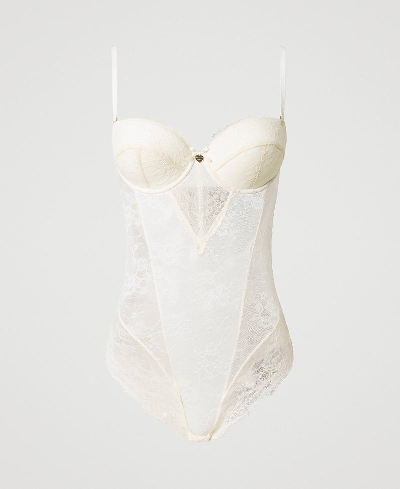 Body en dentelle de Chantilly Mujer, Blanco | TWINSET Milano