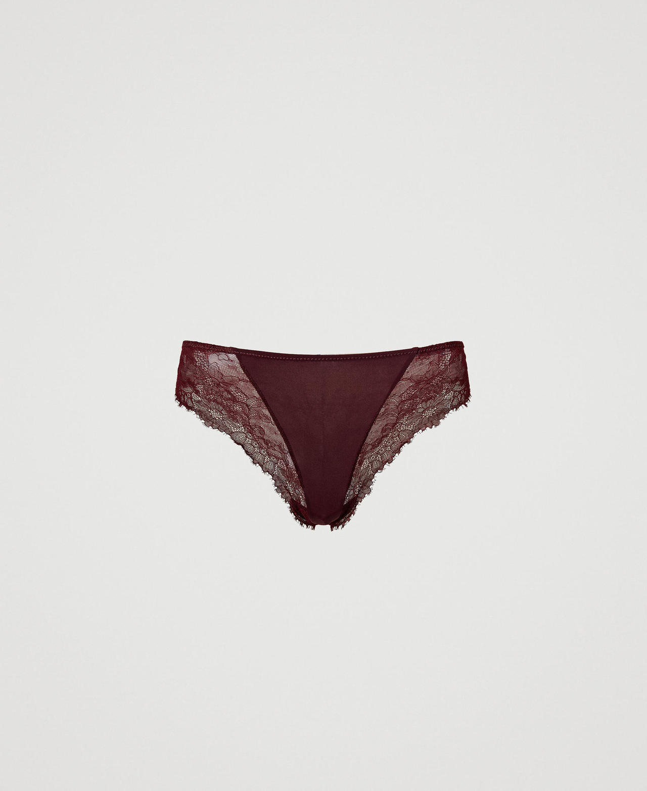 Charmeuse and lace Brazilian briefs