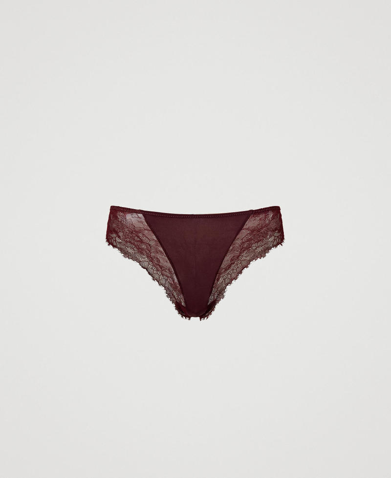 Charmeuse and lace Brazilian briefs
