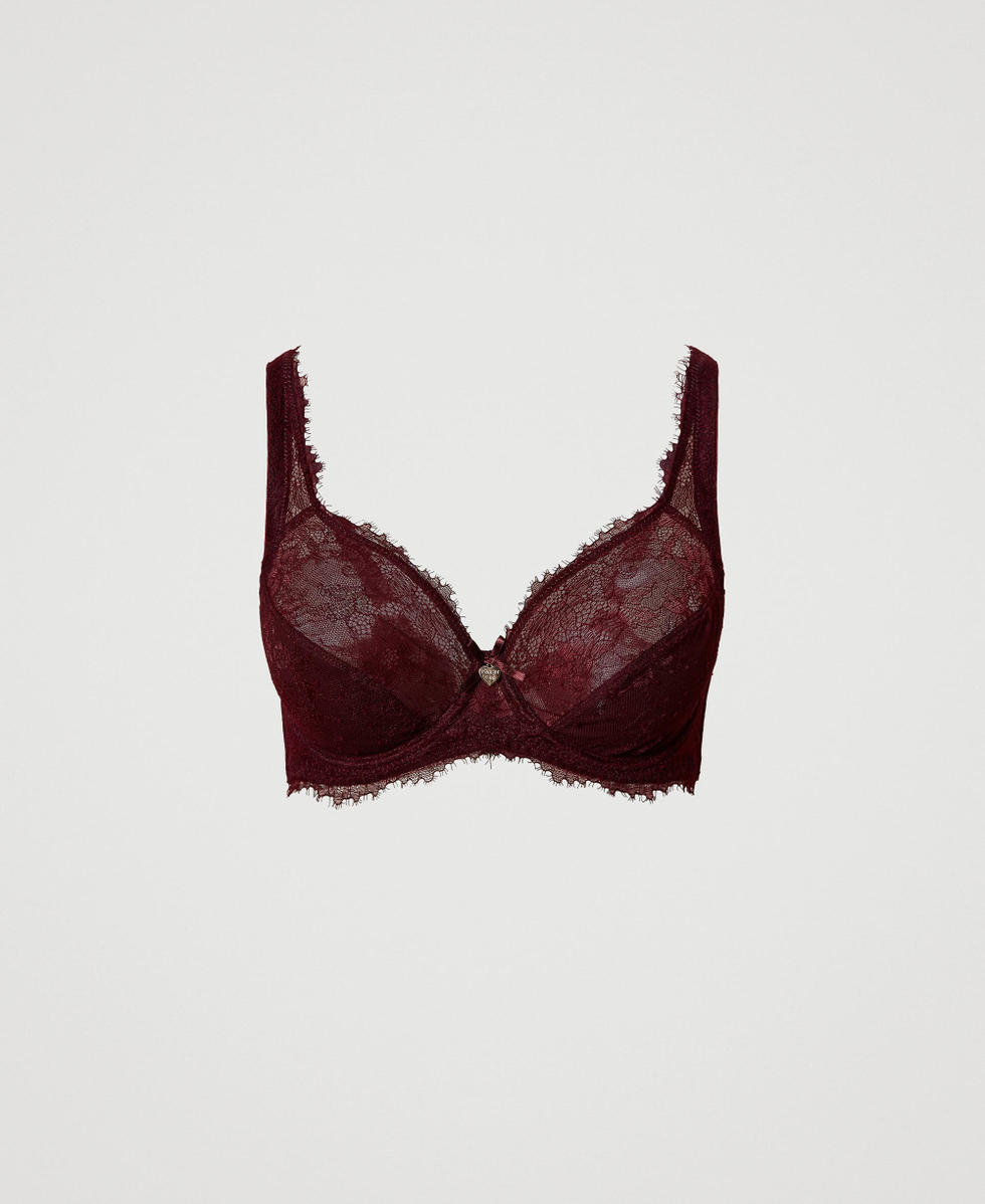 Underwire lace bra Woman, Purple | TWINSET Milano