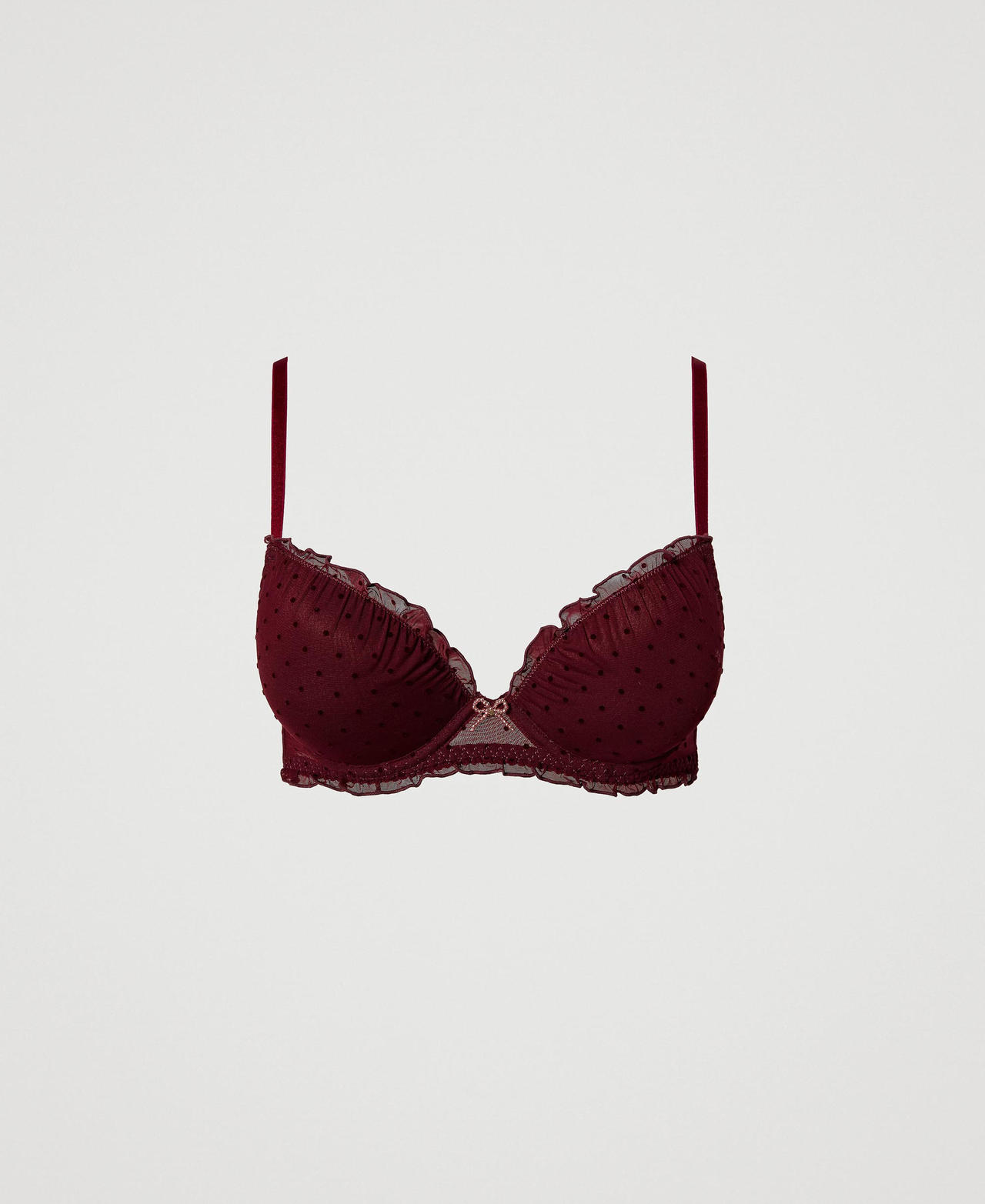 Soutien-gorge push-up en tulle plumetis