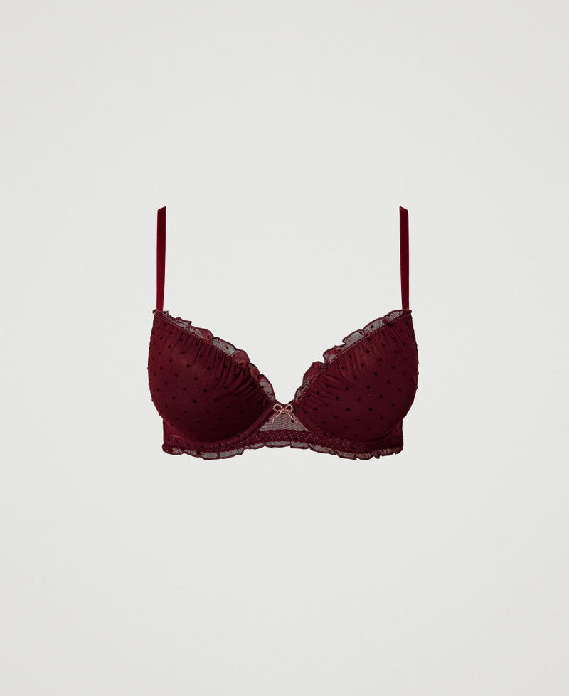 Plumetis tulle push-up bra “Ruby Wine” Purple Woman 232LL6H44-0S