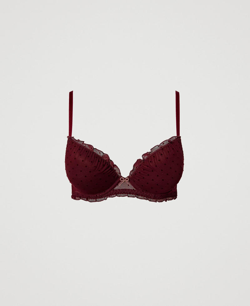 Soutien-gorge push-up en tulle plumetis