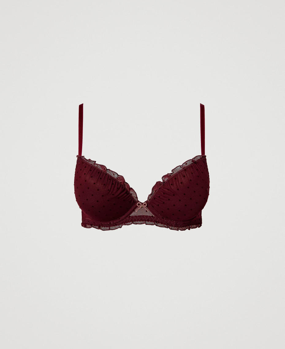 Soutien-gorge push-up en tulle plumetis