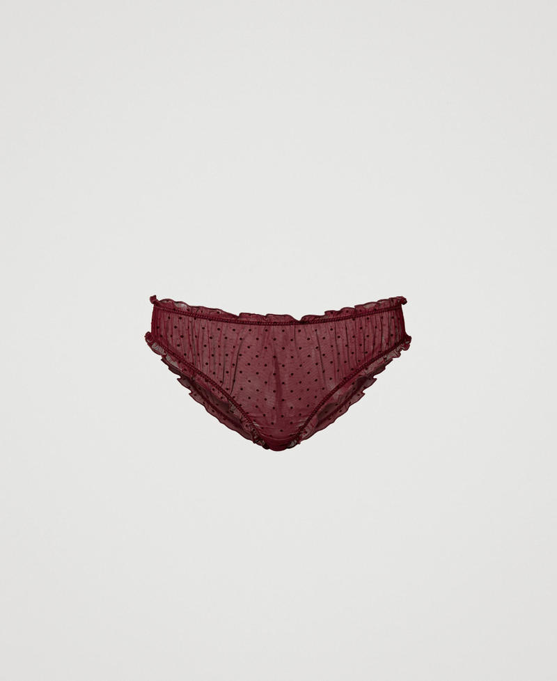 Plumetis tulle briefs with ruffle