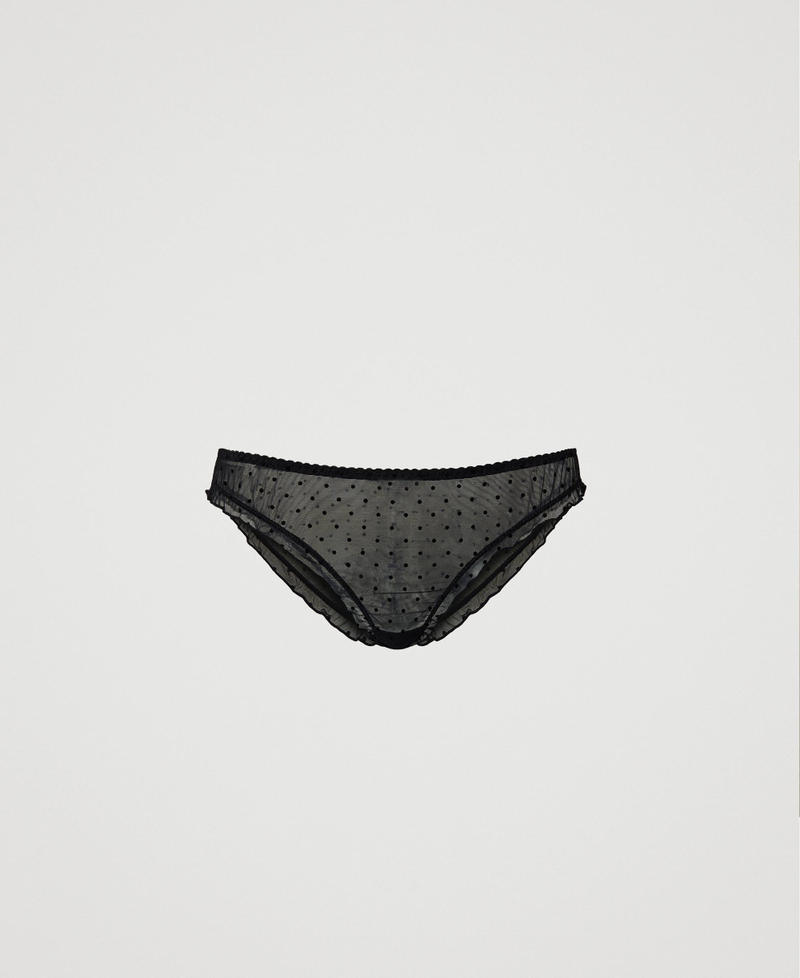 Slip brésilien en tulle plumetis