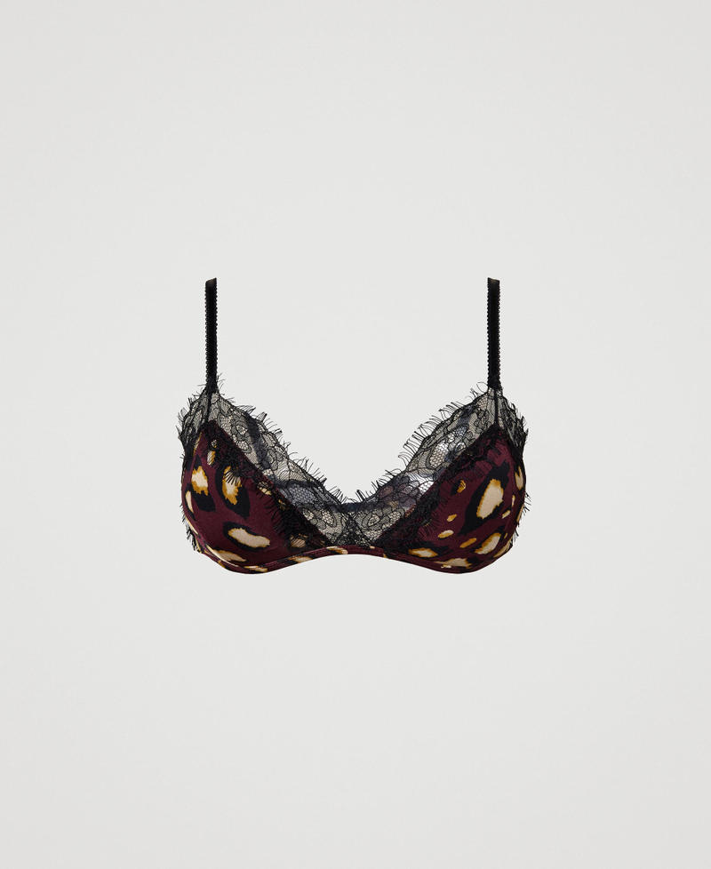 Soutien-gorge triangle en satin animalier