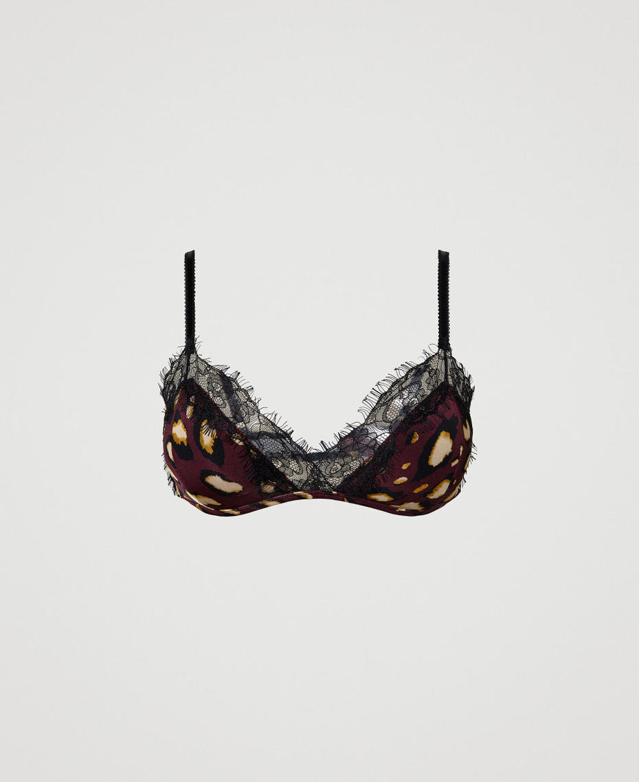 Soutien-gorge triangle en satin animalier