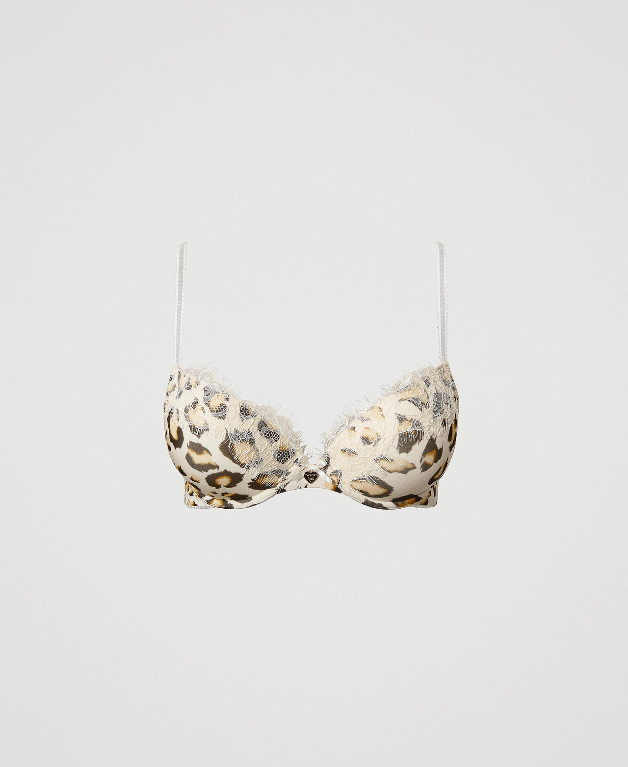 Soutien-gorge push-up en satin animalier