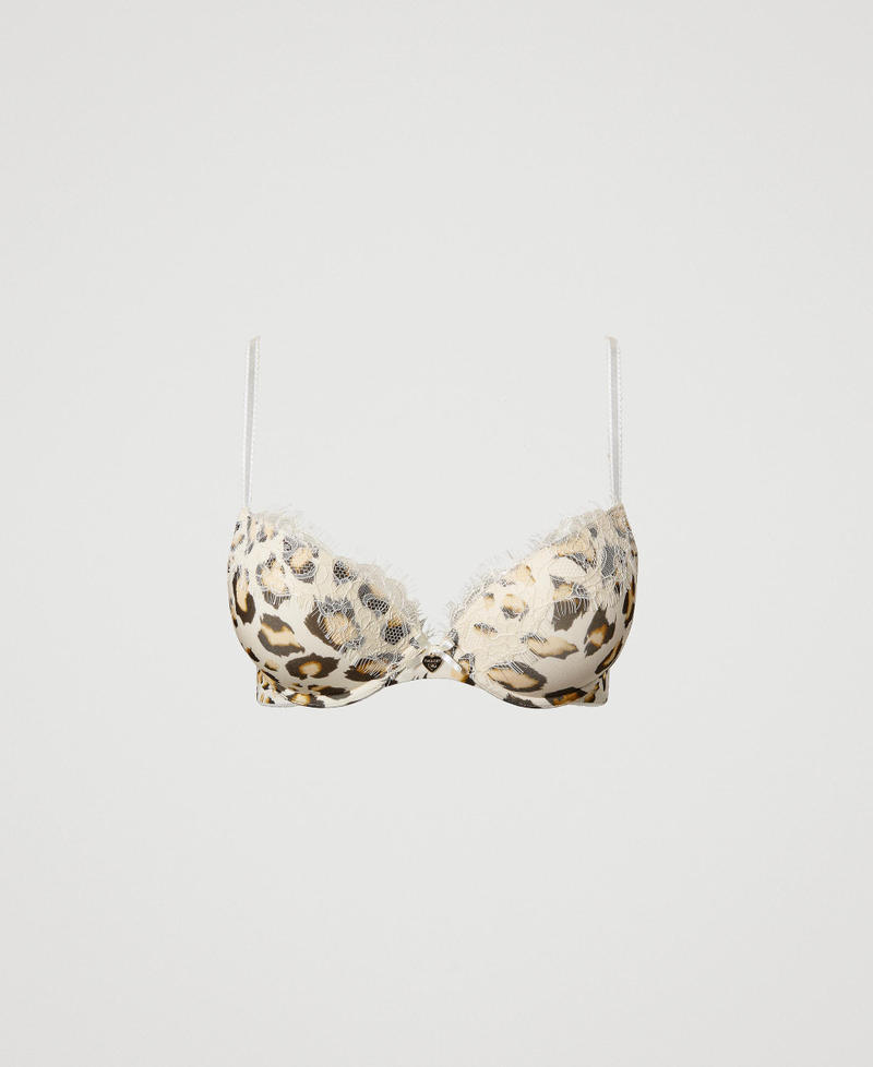 Soutien-gorge push-up en satin animalier