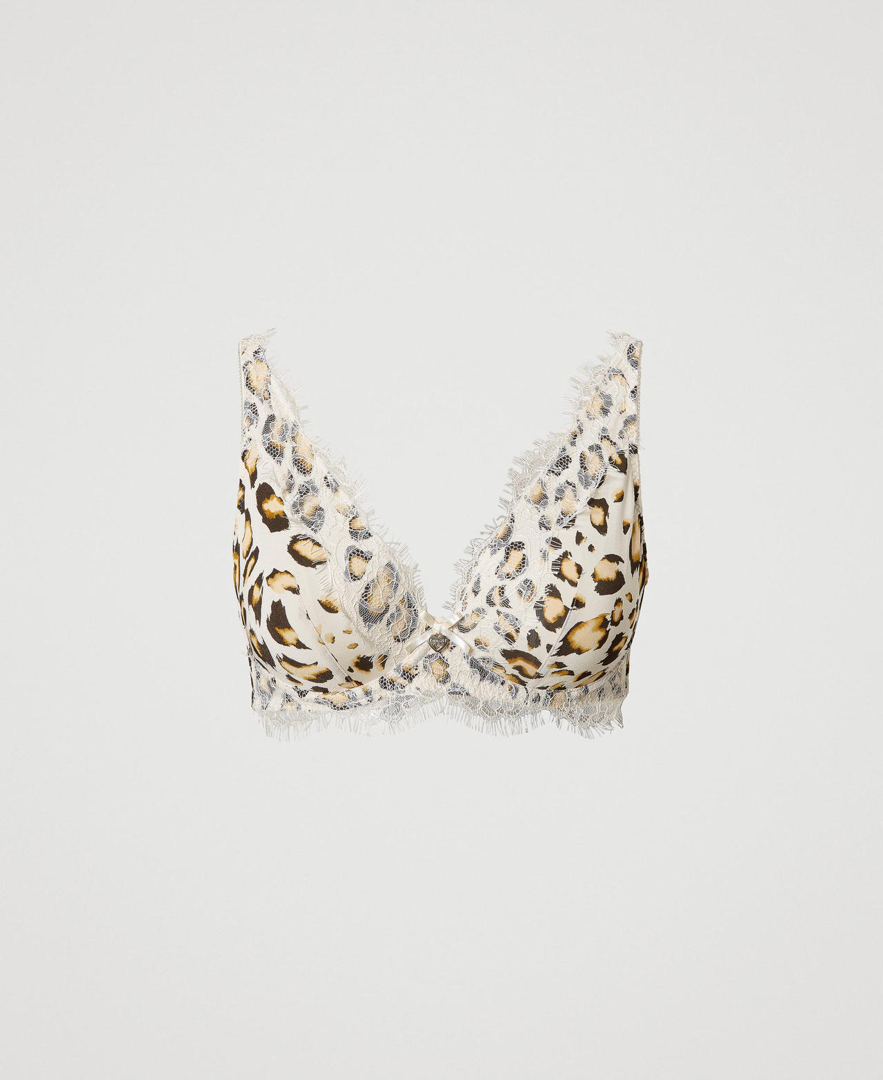 Soutien-gorge &agrave; armatures en satin animalier