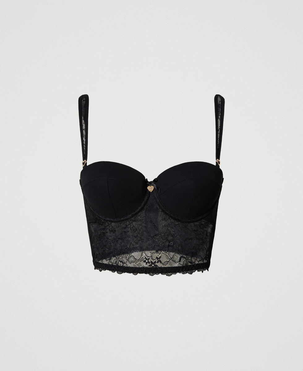 Bustier en dentelle rebrod&eacute;e