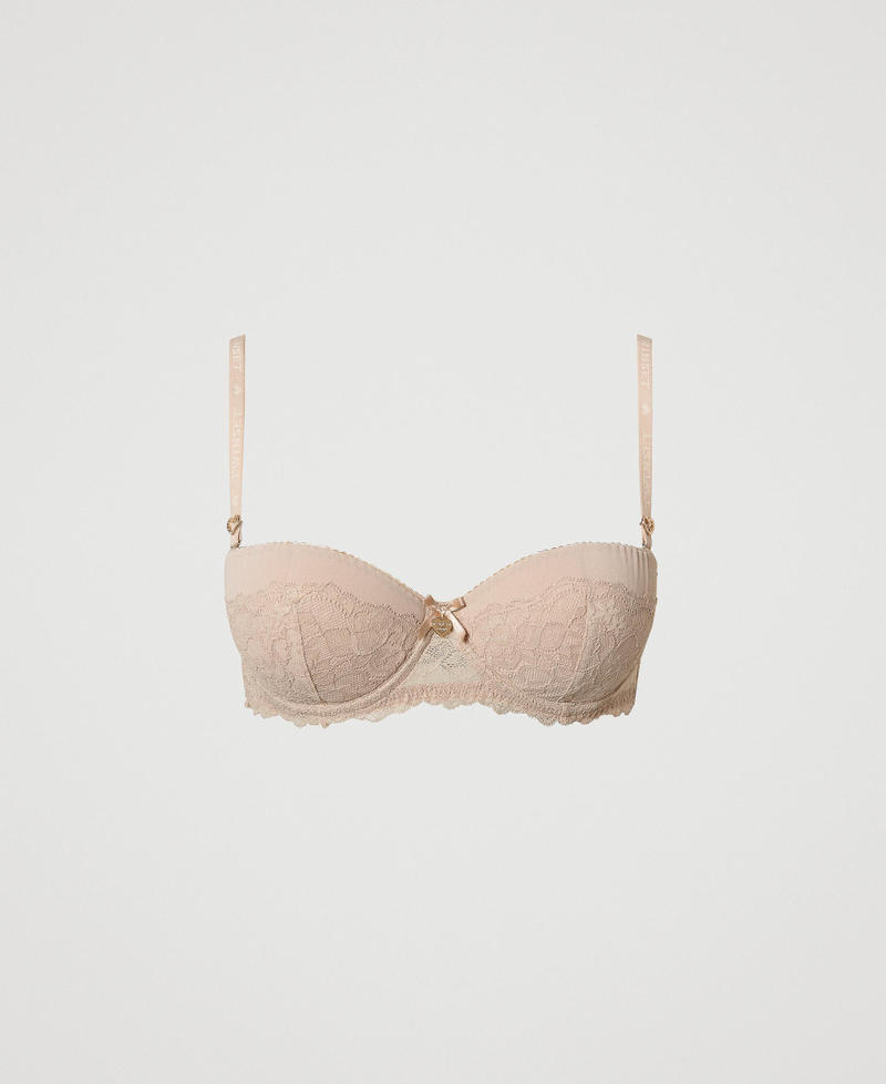 Soutien-gorge corbeille en dentelle rebrodée
