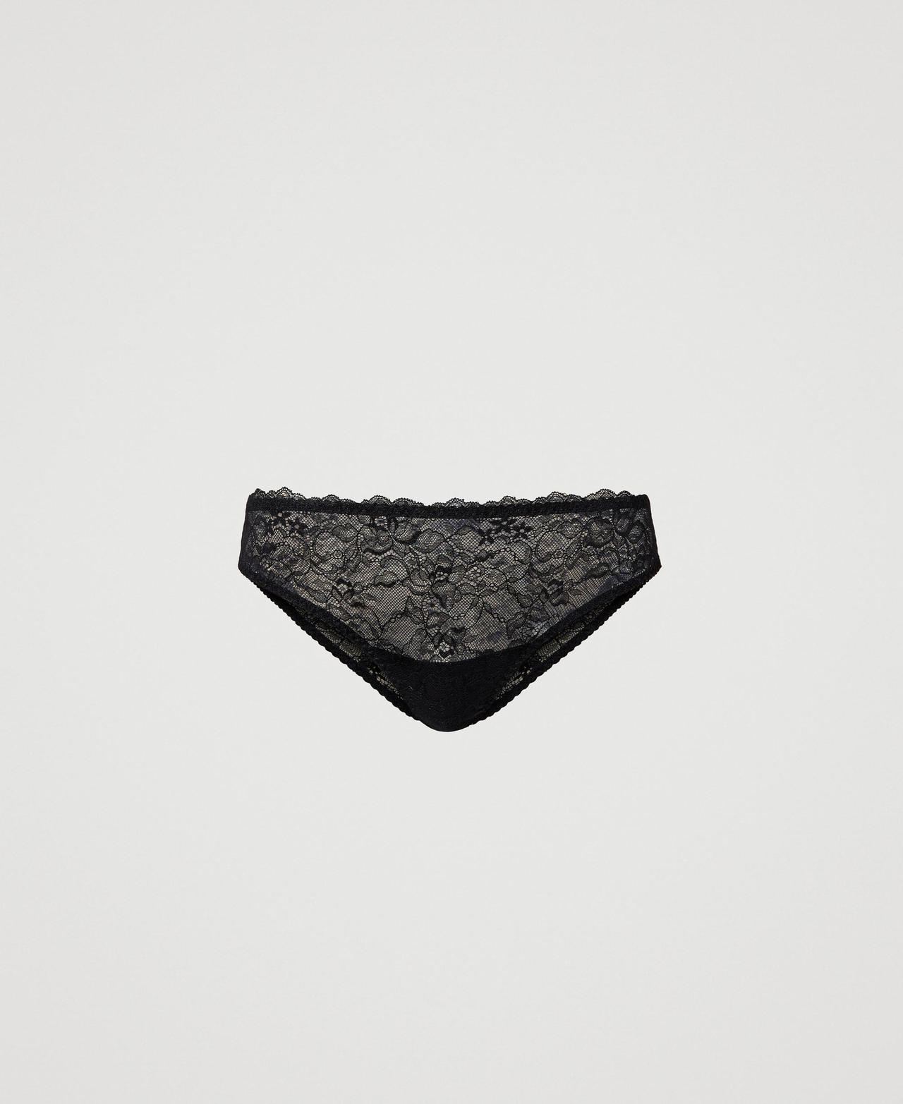 Slip en dentelle rebrodee Mujer Negro TWINSET Milano
