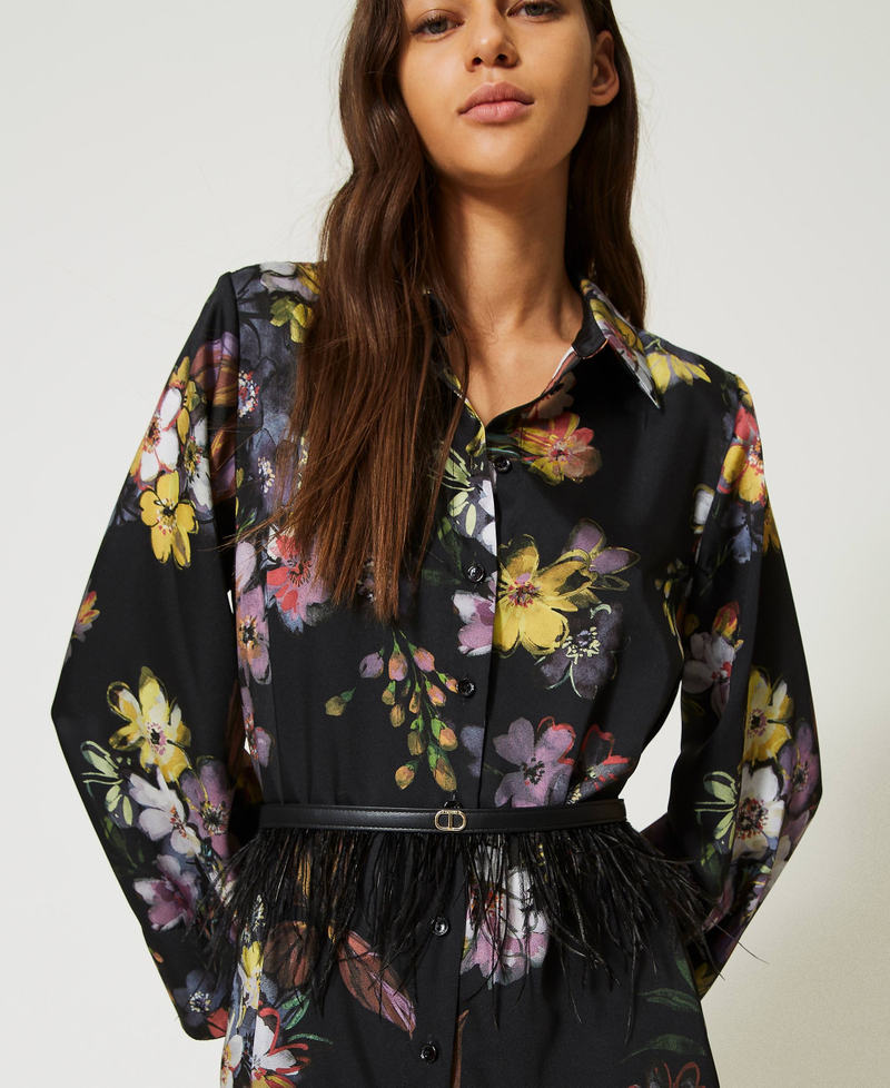 Regular belt with feathers Black Woman 232TA4040_00006_S0