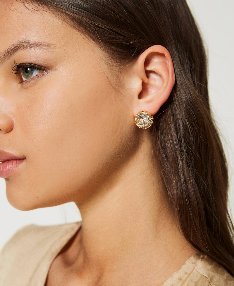 Orecchini con strass e Oval T