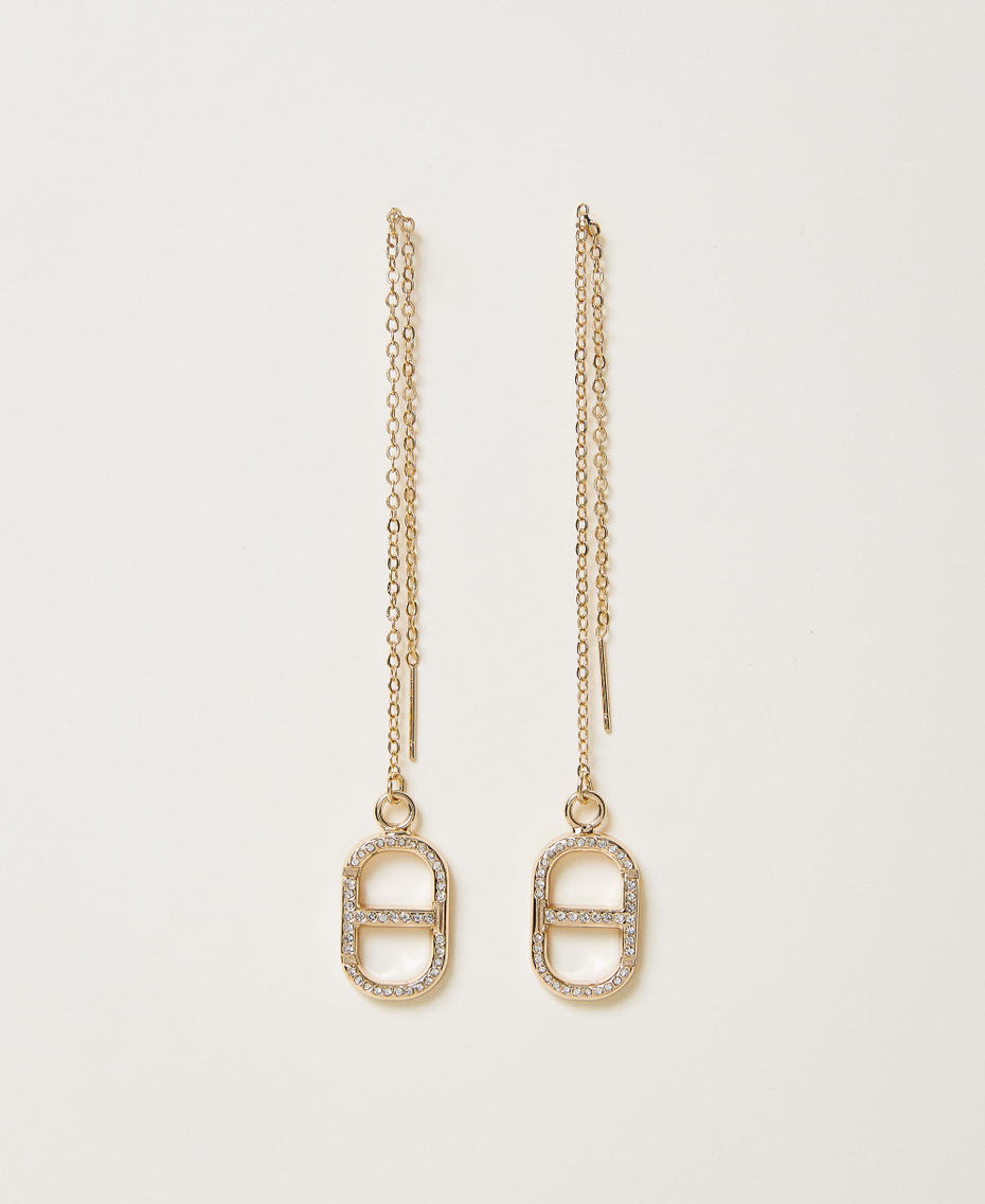Boucles d’oreilles pendantes en chaîne avec Oval T New Gold Femme 232TA4070-01